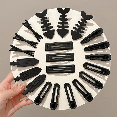 碎发黑色发夹女前额边夹侧边