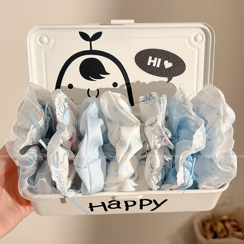 高级感海盐蓝大肠发圈女高弹力