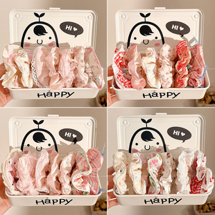 森系粉色大肠发圈女儿童可爱头花扎发不伤发头圈发绳女孩马尾头绳