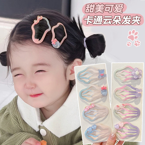 儿童云朵发夹小女孩边夹侧边bb夹