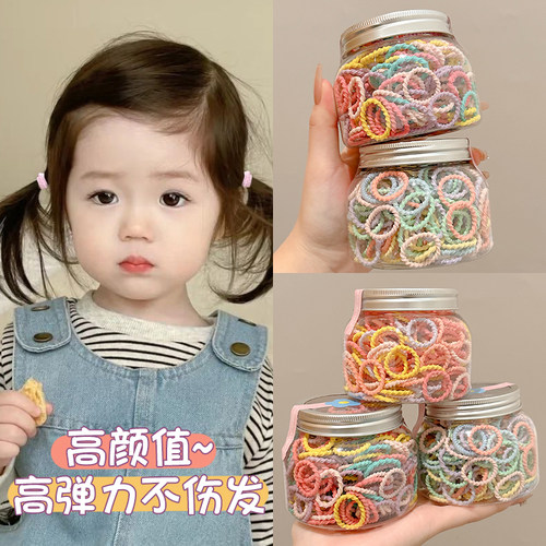 彩色扎头发皮筋儿童宝宝拇指发圈