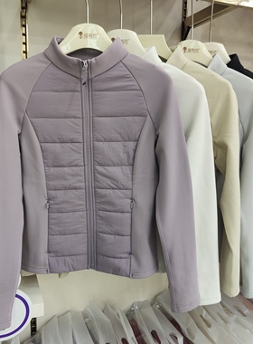 猫有范8879轻薄款棉服女短款羊毛修身小蛮腰拼接立领空气外套2025