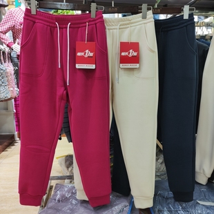 帼民一号新款加绒防风裤男女同款卫裤束口运动休闲裤加绒加厚冬季