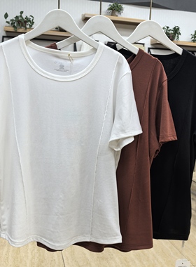 夏季新女士修身显瘦短袖上衣抗菌莱赛尔纤维T恤修身显瘦半袖5806