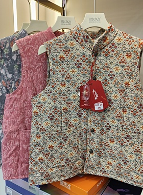 启点603中老年妈妈装蚕丝驼绒马甲立领加绒加厚保暖坎肩背心大码