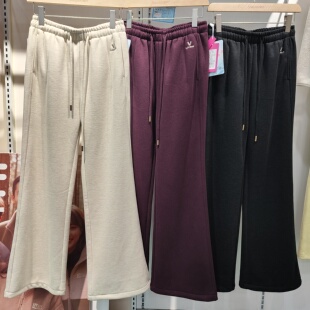 防风加绒长裤 樱花裤 直筒阔腿微喇裤 女高腰显瘦窄版 25007秋冬新款