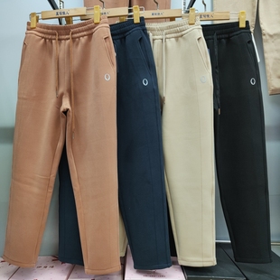 高腰保暖弹力显瘦直筒卫裤 新款 女冬季 拒风3021运动风平脚口防风裤