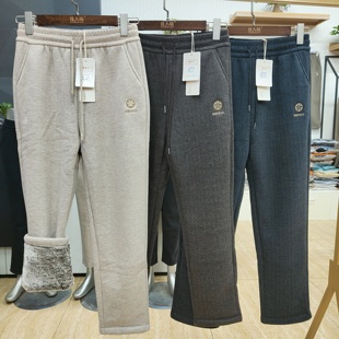 靓丽琪3110人字条雪狐绒小脚裤冬女士加绒加厚保暖窄版休闲裤长裤