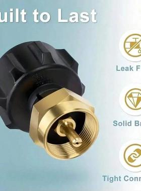 黑色手轮QCC充气接头户外气罐转换连接头长扁气罐转换