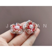 鲸言 原创设计立体刺绣胸针耳钉耳夹钉珠diy材料包加教程 璃胭