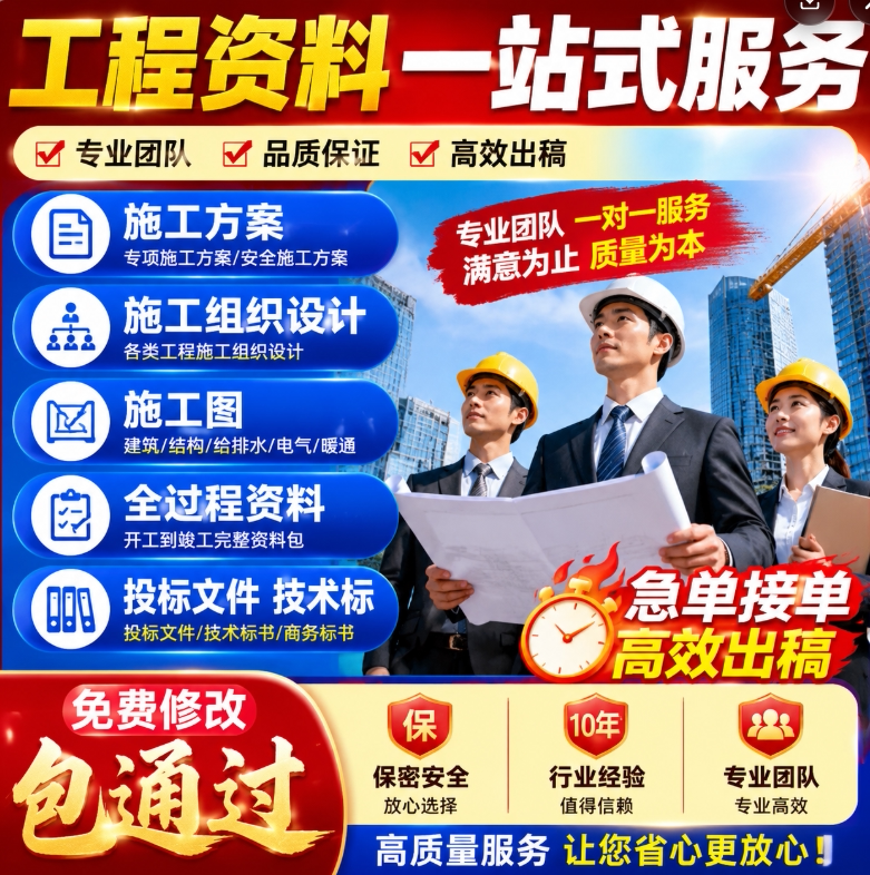 代写施工组织设计专项施工方案编写画施工图标书制作市政工程资料 - 实物图