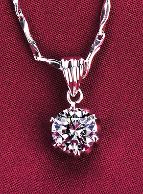 美国正品莫桑石吊坠项链D色女钻石珠宝首饰带证书测钻笔70020