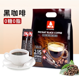 越南ALY COFFEE速溶黑咖特浓提神学生原味黑咖啡袋装