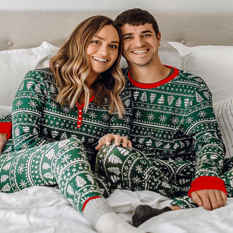 男女亲子装家居服圣诞全家装