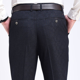 春秋夏季薄款中年男士宽松休闲裤男中老年高腰深裆大码直筒爸爸裤