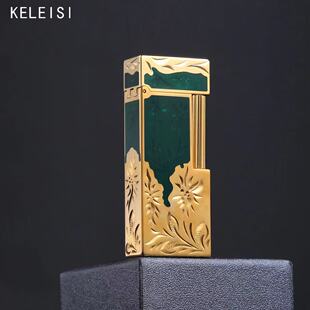 keleisi/克雷斯东方茶韵打火机双色手工精雕纯铜送男友生日礼物