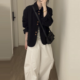 韩系休闲风早春季外套女2026新款今年流行爆款独特漂亮薄黑色夹克