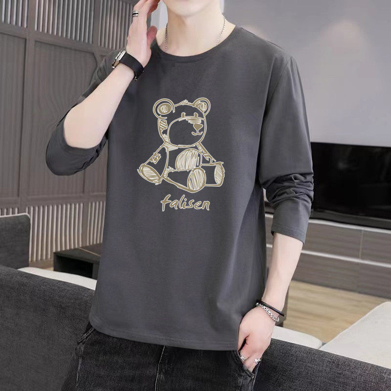 青年秋冬长袖t恤圆领内搭打底衫上衣服卡通印花潮流秋衣外穿男士,男装,T恤,淘宝优惠券,粉丝福利购,淘宝优惠卷