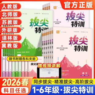 2026春拔尖特训英语三四五六年级下册一二年级下语文数学苏教人教版北师大青岛译林闽教外研小学学霸课时作业本同步训练教辅练习册