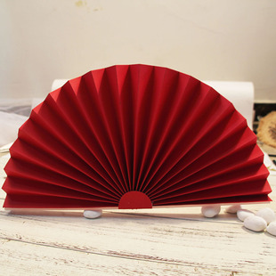 生日装饰场景布置复古折纸扇花半圆摆件配亚克力板工艺扇珠宝店品