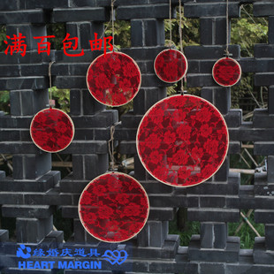 结婚结果用品蕾丝绣绷婚礼装饰道具影楼拍照婚庆婚房装饰绣棚创意