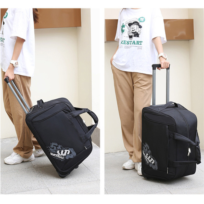 新款大容量折叠拉杆包男女学生行李包袋户外野营旅行箱包20 24寸
