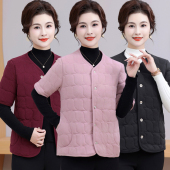 中老年妈妈德绒保暖半袖 加绒加厚防寒棉背心外套 棉衣女士马甲冬季