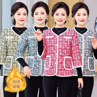 妈妈装短袖马夹女半袖棉衣外穿加绒加厚保暖中老年七分袖马夹外套