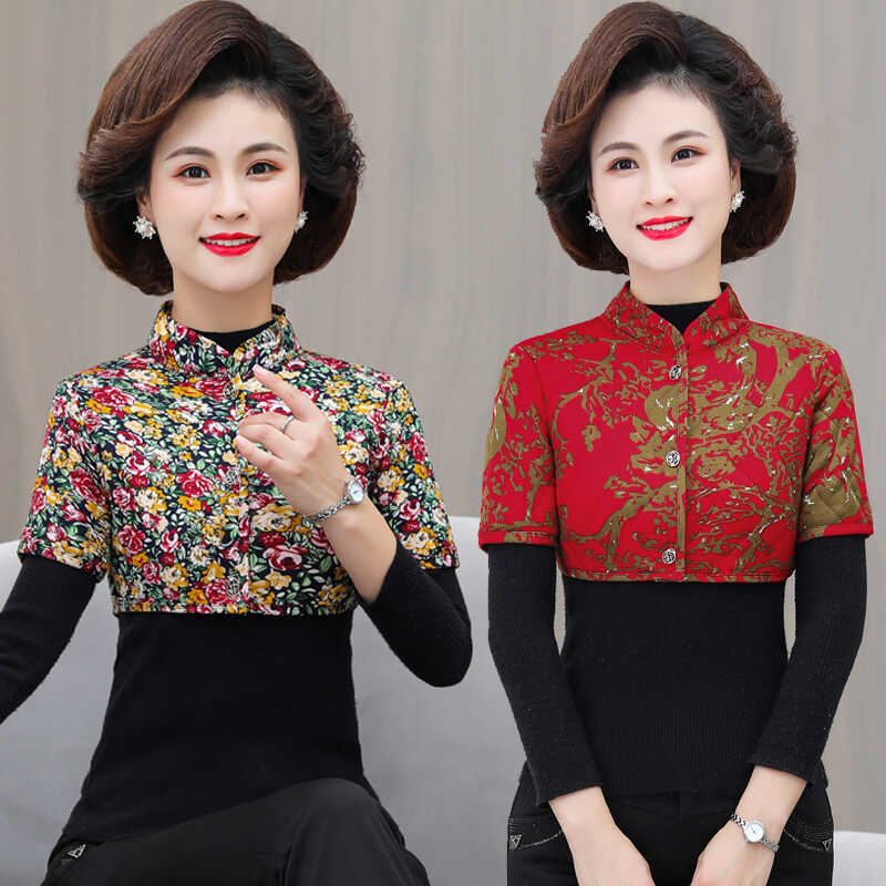 妈妈装驼绒棉护肩女士马甲中老年保暖防寒护肩颈椎短袖坎肩小背心