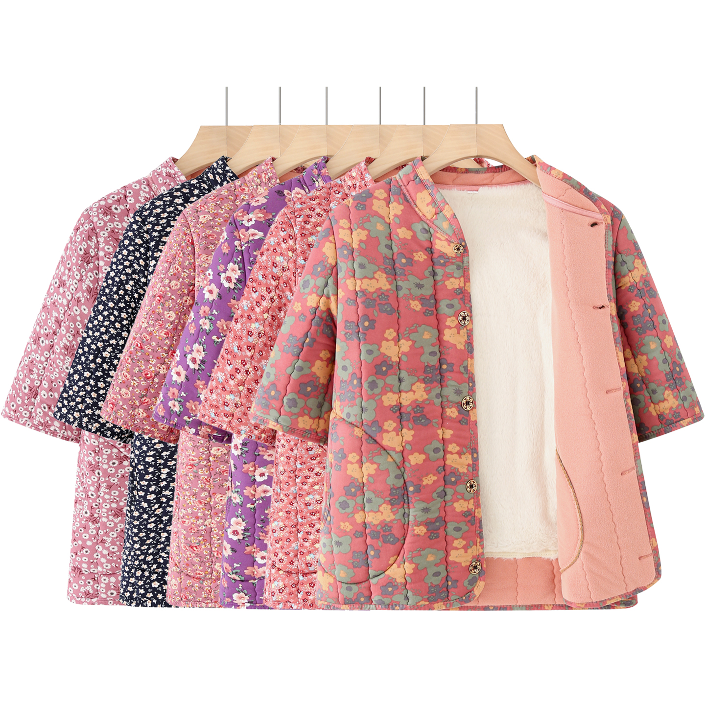 妈妈装秋冬新款加绒保暖棉马甲