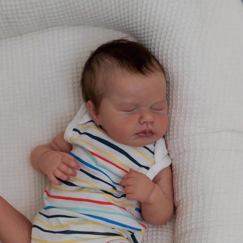19inch仿真新生婴儿搪胶娃娃LOULOU手工3D皮肤跨境 Reborn doll