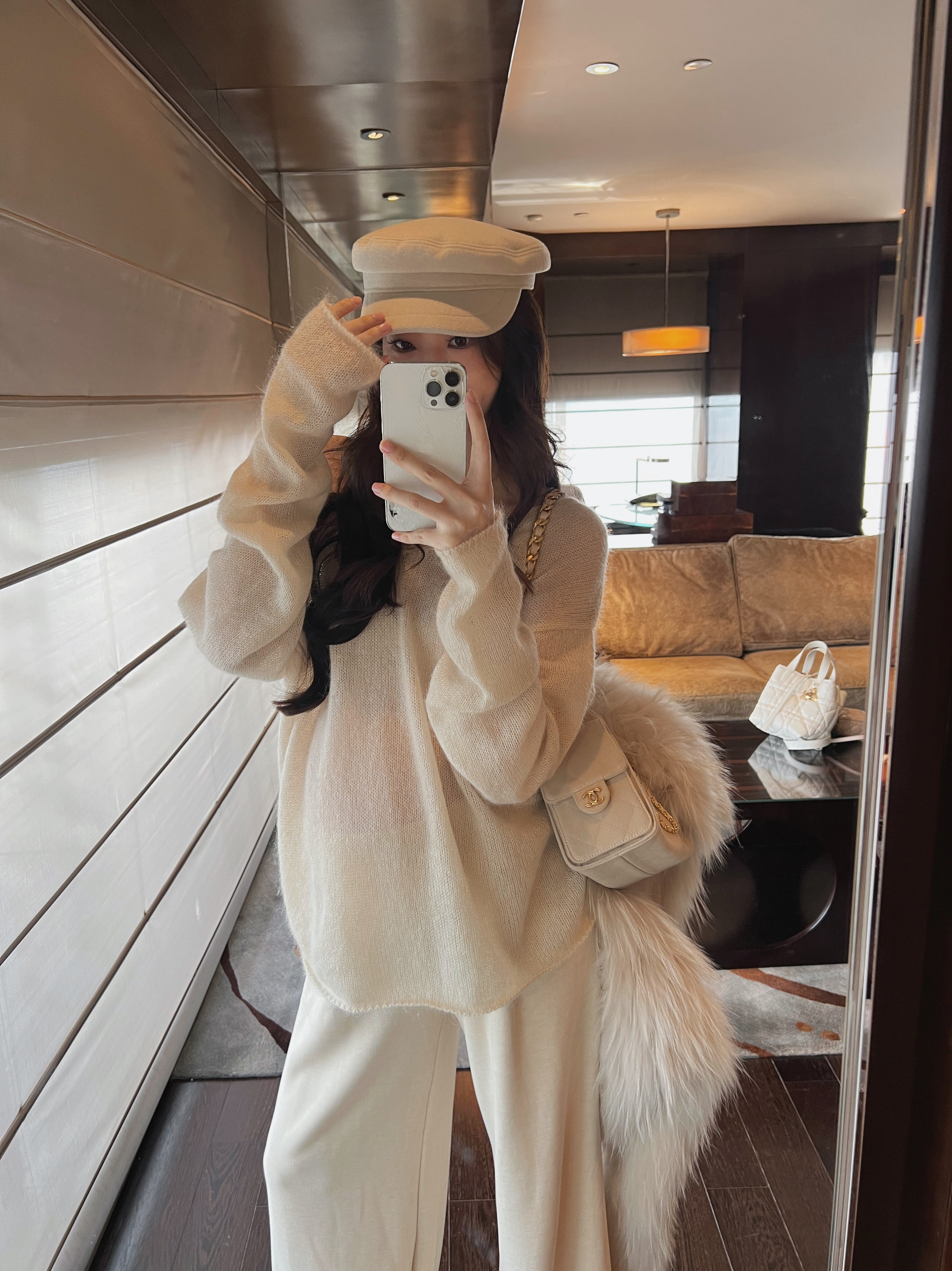 IN MIMIFACE【松弛OOTD】透透感马海毛宽松慵懒毛衣女秋冬季上衣