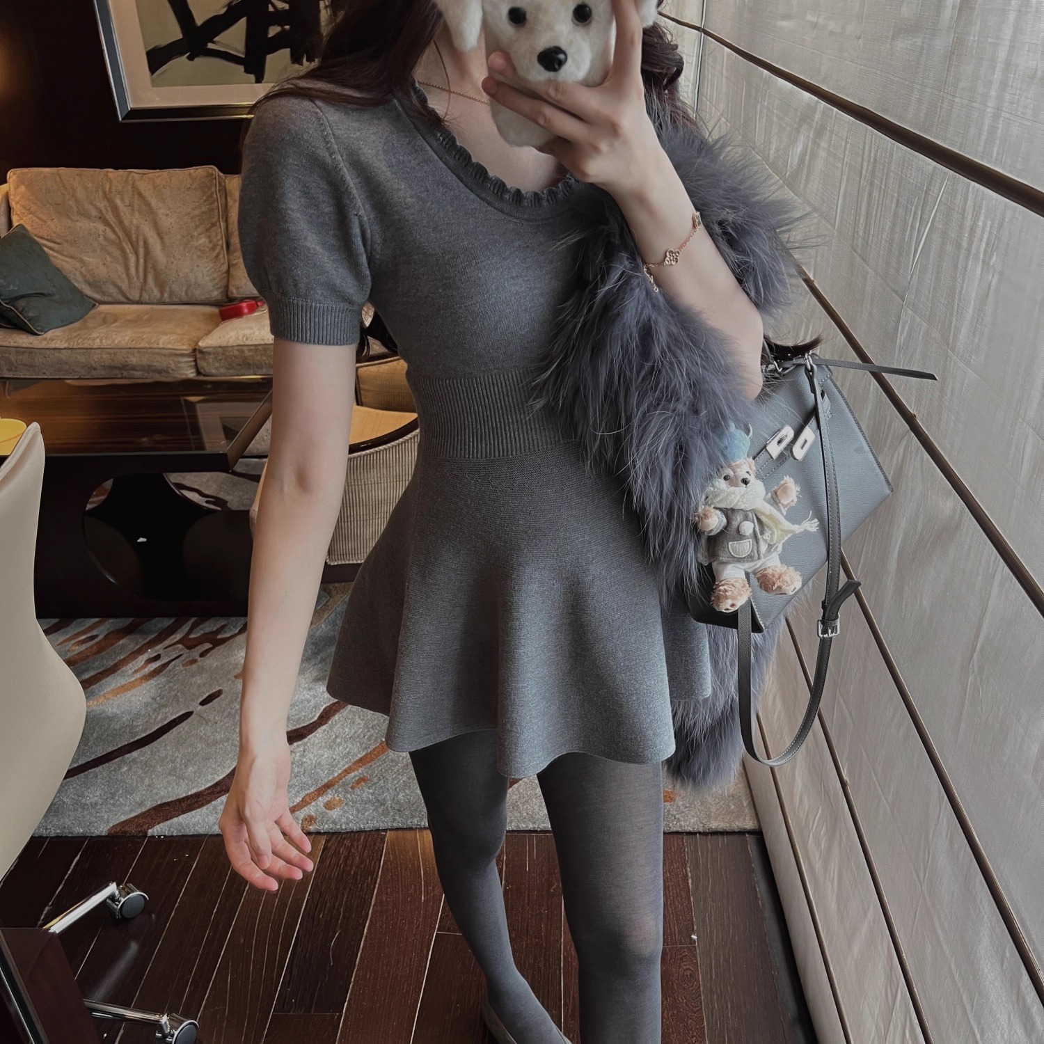 甜度爆表收腰蓬蓬裙短裙连衣裙