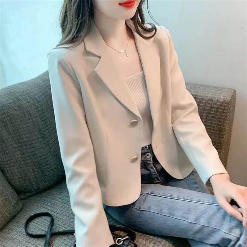 小个子短款休闲西装外套女春秋季高级感法式气质显瘦长袖西服上衣