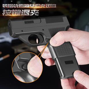 焦点096手枪防风充气打火机枪型烟盒1:2.2不可发射点火枪