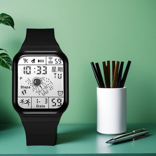 太空人手表男多功能潮流儿童初高中学生防水闹钟夜光电子表运动表