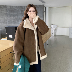 新品！！现货 双面穿简约羊羔毛外套 D326P195K298图片