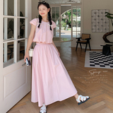 温柔风甜美小众松弛感上衣半身裙女夏季2024新款小个子，女装连衣裙，两个王小姐