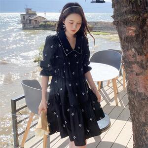2022夏季现货！！四叶草花瓣刺绣连衣裙X166P90K138