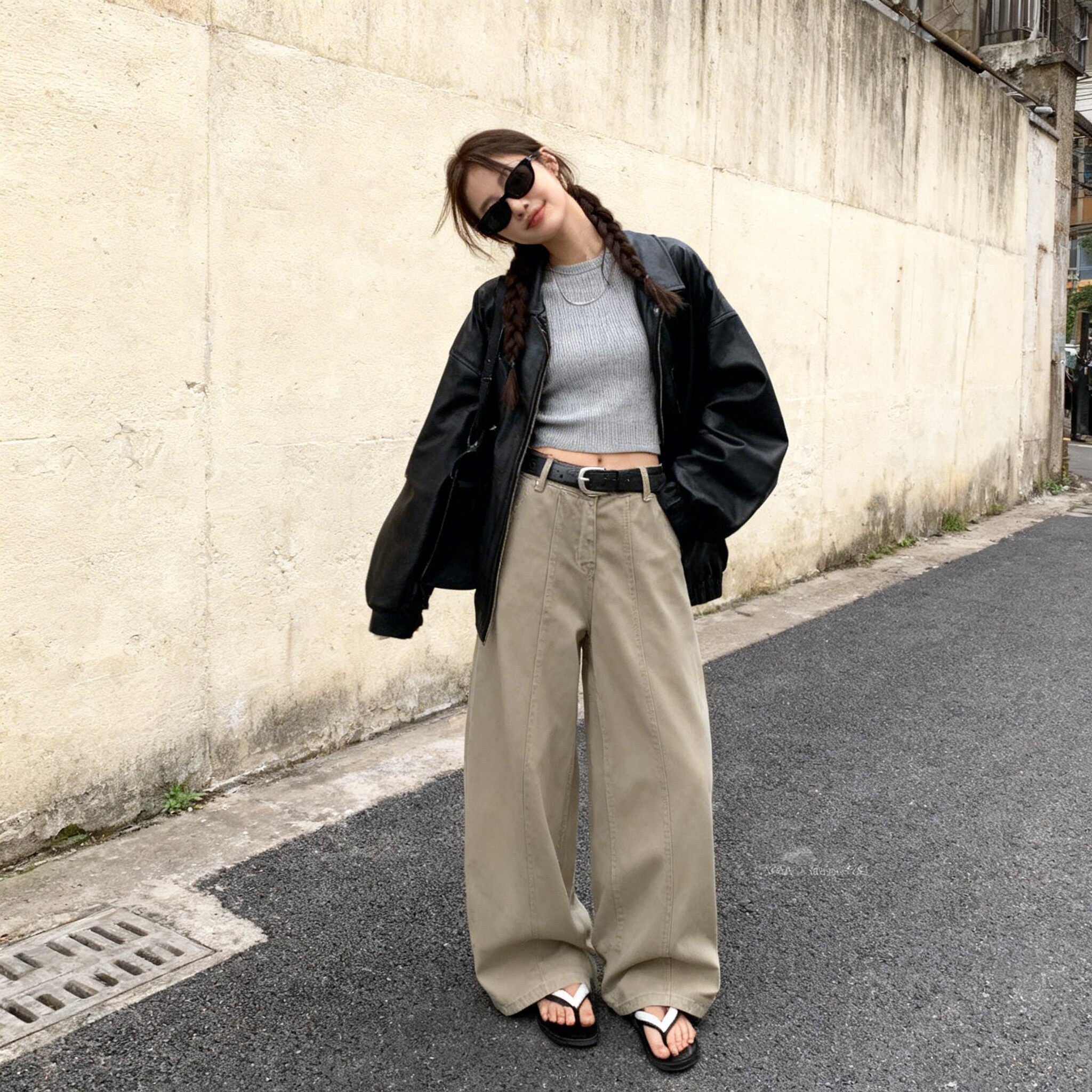 新款！现货！水洗休闲裤C282P145K238，女装休闲裤，两个王小姐