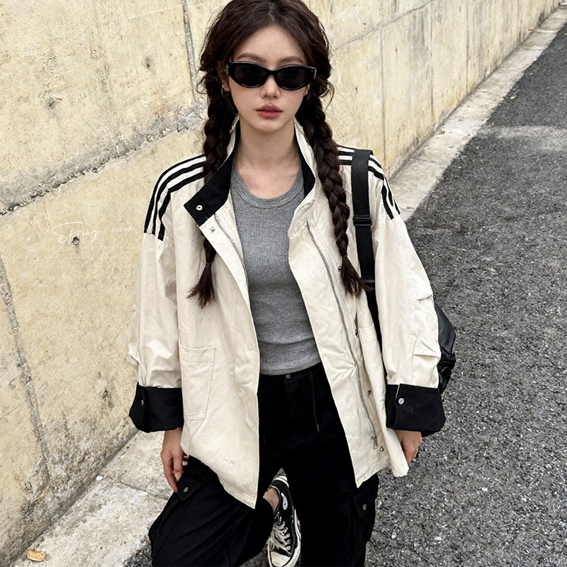 新款！现货！立领工装外套C283P90K158,女装短外套,两个王小姐