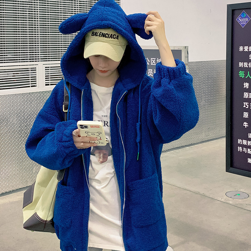 22秋新款！！出货中！可爱羊羔毛熊耳朵外套 C133P125K189图片