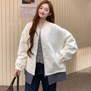 新品！！现货 压棉圆领菱格纹外套 Q195P165K258图片