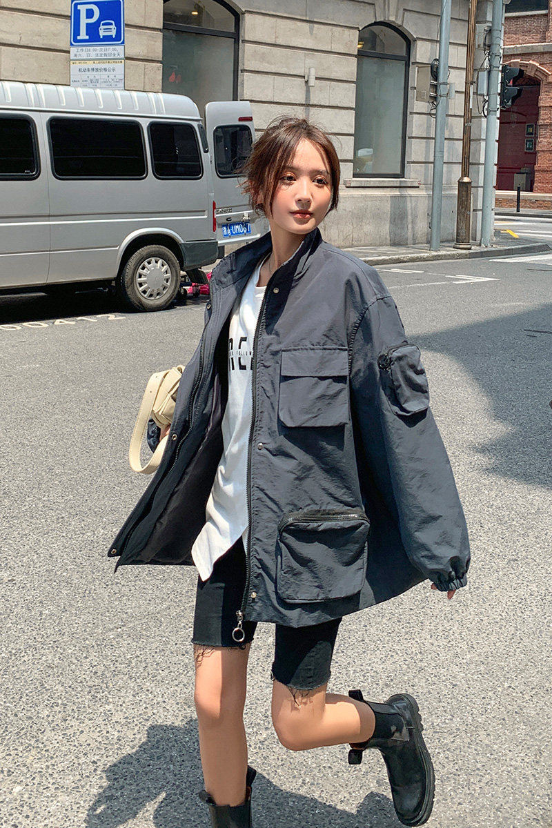 21年秋季新款！！大口袋超酷工装外套Q97P125K178,女装短外套,两个王小姐