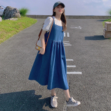 主推！新款现货！！牛仔背带裙大摆连衣裙X208P95K138，女装连衣裙，两个王小姐