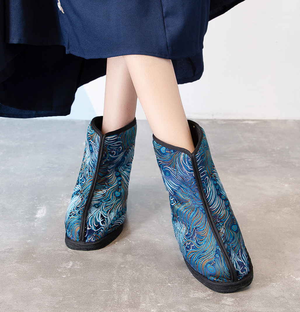 老北京中国风保暖手工高帮布棉鞋