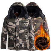 劳保工装 迷彩袄男加绒加厚冷库棉服中青年冬防风防寒服冬保暖棉衣