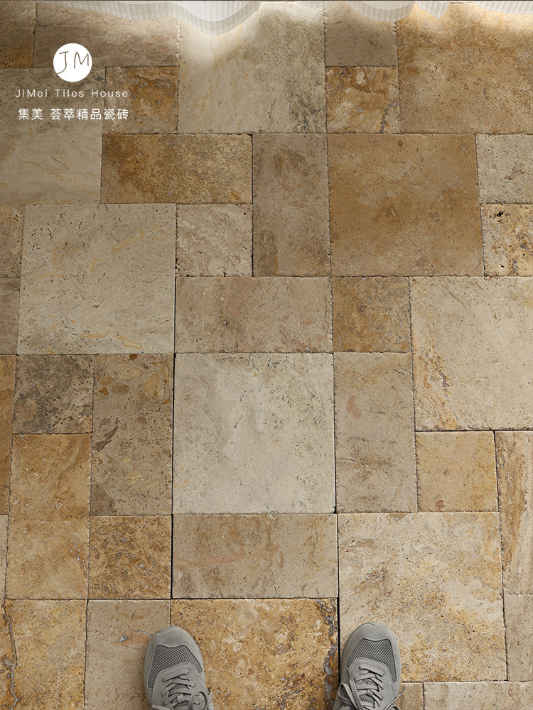 天然莱姆洞石别墅侘寂风复古民宿客咖啡厅花园户外罗马拼地砖包邮,家装主材,仿古砖（包括文化石）,淘宝优惠券,粉丝福利购,淘宝优惠卷