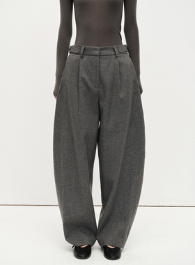 MHV ARCHIVE 羊毛混纺 女士萝卜廓形休闲长裤