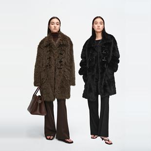 女士中长款 MHV 配真天然牛角扣 仿托卡环保皮草 夹克外套 ARCHIVE